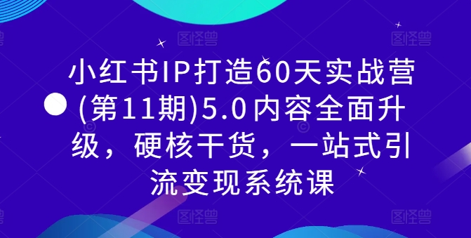 小红书IP打造60天实战营(第11期)5.0​内容全面升级，硬核干货，一站式引流变现系统课-沐风资源库