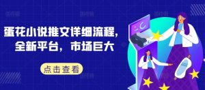 蛋花小说推文详细流程，全新平台，市场巨大-沐风资源库