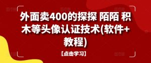 外面卖400的探探 陌陌 积木等头像认证技术(软件+教程)-沐风资源库