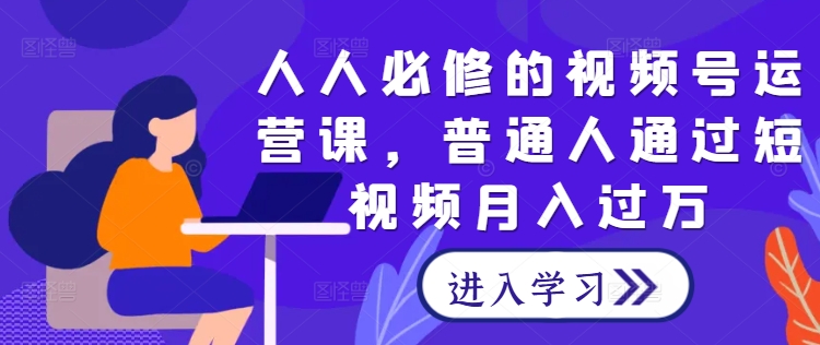 人人必修的视频号运营课，普通人通过短视频月入过万-沐风资源库