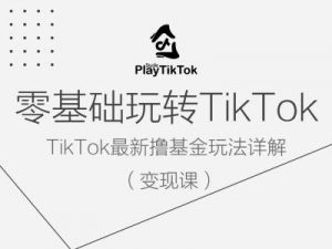 零基础玩转TiKToK变现课，TikTok最新撸基金玩法详解-沐风资源库