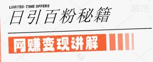 最新闲鱼引流创业粉，日引100+，网创项目虚变现讲解【揭秘】-沐风资源库