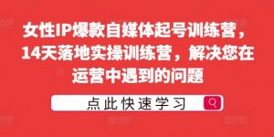女性IP爆款自媒体起号训练营，14天落地实操训练营，解决您在运营中遇到的问题-沐风资源库