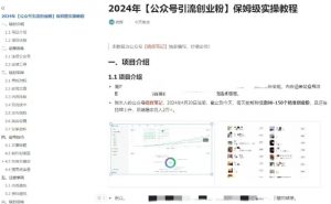 公众号引流创业粉，学会这个方法，你也能月入30000+ (陪跑项目)-沐风资源库