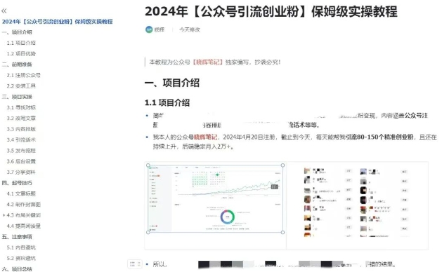 公众号引流创业粉，学会这个方法，你也能月入30000+ (陪跑项目)-沐风资源库