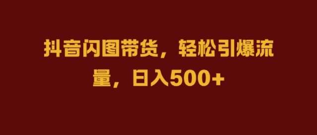 抖音闪图带货，轻松引爆流量，日入几张【揭秘】-沐风资源库