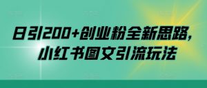 日引200+创业粉全新思路，小红书图文引流玩法【揭秘】-沐风资源库