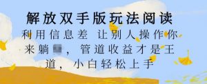 解放双手版玩法阅读，利用信息差让别人操作你来躺Z，管道收益才是王道，小白轻松上手【揭秘】-沐风资源库