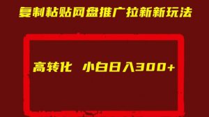 复制粘贴网盘推广拉新新玩法高转化小白日入300+【揭秘】-沐风资源库