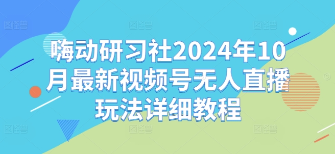 嗨动研习社2024年10月最新视频号无人直播玩法详细教程-沐风资源库