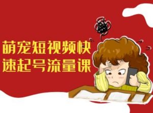 萌宠短视频快速起号流量课，短视频带货宠物新风口-沐风资源库