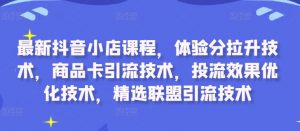 最新抖音小店课程，体验分拉升技术，商品卡引流技术，投流效果优化技术，精选联盟引流技术-沐风资源库