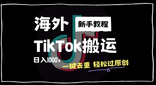 2024最新海外TikTok搬运玩法，一键去重轻松过原创，新手无经验也能日入1k【揭秘】-沐风资源库