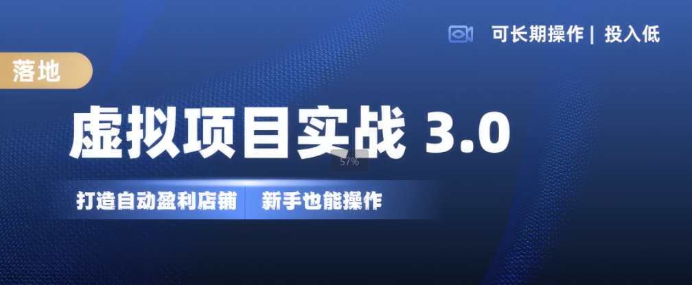 虚拟项目实战3.0，打造自动盈利店铺，可长期操作投入低，新手也能操作-沐风资源库