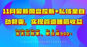 11月最新网盘拉新+私域全自动裂变，实现管道睡后收益，当天见效果，单日破900+-沐风资源库