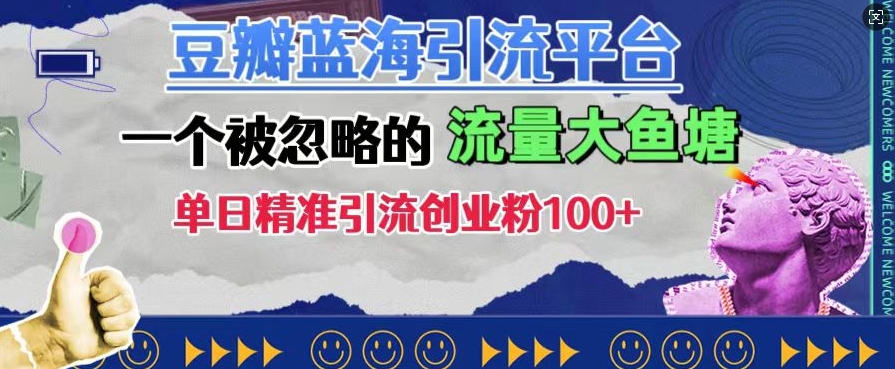 豆瓣蓝海引流平台，一个被忽略的流量大鱼塘，单日精准引流创业粉100+-沐风资源库