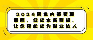 2024闲鱼内部变现课程，低成本高回报，让你轻松成为副业达人-沐风资源库