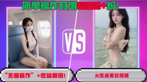 “无脑操作”+收益翻倍，AI生成美女视频，简单操作月增5万粉!-沐风资源库