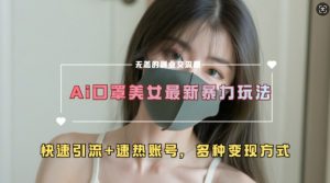 AI美女新玩法，超大流量+快速引流+速热账号-沐风资源库