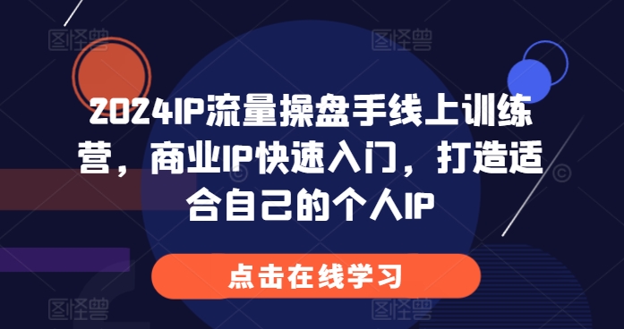 2024IP流量操盘手线上训练营，商业IP快速入门，打造适合自己的个人IP-沐风资源库
