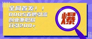 通过Boss直聘,每天轻松钓到200+多条创业大鱼的秘籍【揭秘】-沐风资源库