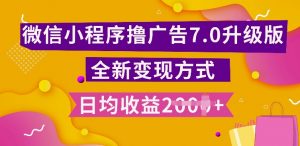小程序挂JI最新7.0玩法，全新升级玩法，日均多张，小白可做【揭秘】-沐风资源库