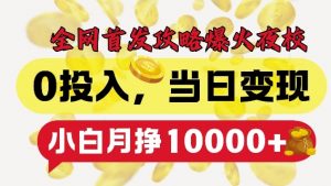 全网首发爆火夜校，0投入，当日变现，小白轻松月入1w+【揭秘】-沐风资源库