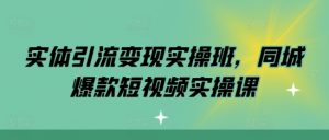 实体引流变现实操班，同城爆款短视频实操课-沐风资源库