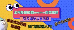 全网热推的猫咪搞笑视频，引发爆笑故事风潮，多平台适用，轻松实现日入四位数，无门槛快速入门!-沐风资源库