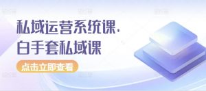 私域运营系统课，白手套私域课-沐风资源库