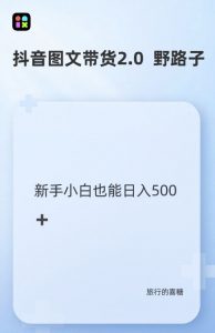 抖音图文带货野路子2.0玩法，暴力起号，单日收益多张，小白也可轻松上手【揭秘】-沐风资源库