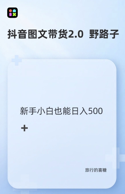 抖音图文带货野路子2.0玩法，暴力起号，单日收益多张，小白也可轻松上手【揭秘】-沐风资源库
