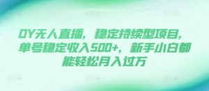 DY无人直播，稳定持续型项目，单号稳定收入500+，新手小白都能轻松月入过万【揭秘】-沐风资源库