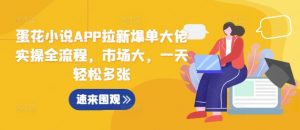 蛋花小说APP拉新爆单大佬实操全流程，市场大，一天轻松多张-沐风资源库