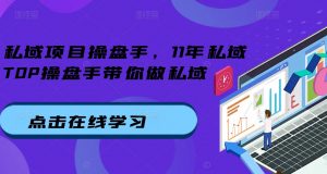 私域项目操盘手，11年私域TOP操盘手带你做私域-沐风资源库