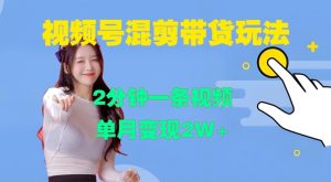 视频号混剪玩法，2分钟一条视频，单月变现2W+【揭秘】-沐风资源库