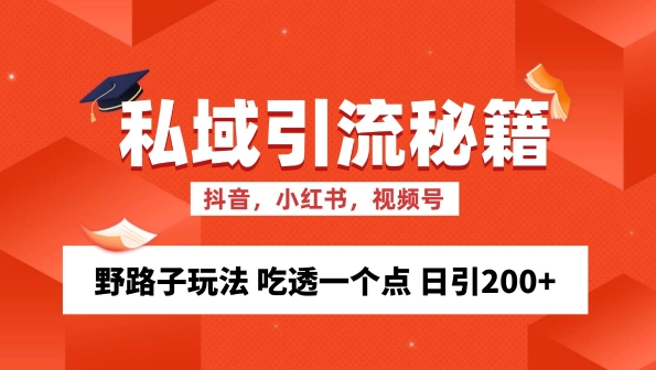 私域流量的精准化获客方法 野路子玩法 吃透一个点 日引200+ 【揭秘】-沐风资源库
