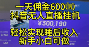 2024年11月抖音无人直播带货挂JI，小白的梦想之路，全天24小时收益不间断实现真正管道收益【揭秘】-沐风资源库