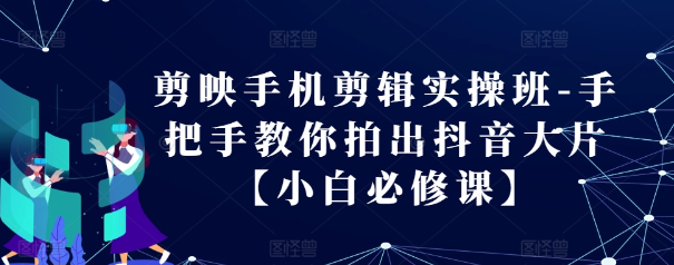 剪映手机剪辑实操班-手把手教你拍出抖音大片【小白必修课】-沐风资源库