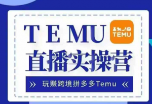 Temu直播实战营，玩赚跨境拼多多Temu，国内电商卷就出海赚美金-沐风资源库