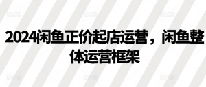 2024闲鱼正价起店运营，闲鱼整体运营框架-沐风资源库