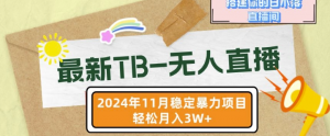 【最新TB-无人直播】11月最新，打造你的日不落直播间，轻松月入过W【揭秘】-沐风资源库