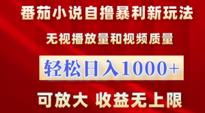 番茄小说自撸暴利新玩法，无视播放量，轻松日入1k，可放大，收益无上限【揭秘】-沐风资源库