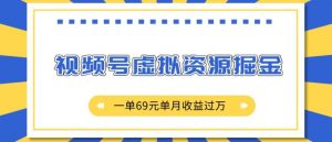 外面收费2980的项目，视频号虚拟资源掘金，一单69元单月收益过W【揭秘】-沐风资源库