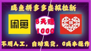 咸鱼拼多多虚拟拉新，不用人工，自动发货，0成本操作，8天收益1k-沐风资源库
