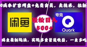 0成本扩容网盘+免费会员，卖技术，拉新，咸鱼最新玩法，实现多重管道收益，一鱼多吃，轻松日入500+-沐风资源库