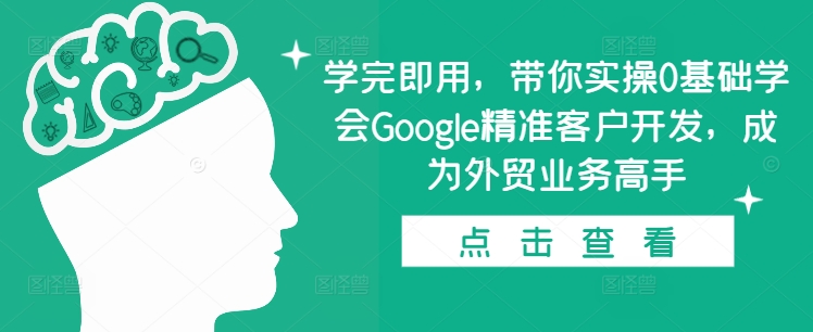 学完即用，带你实操0基础学会Google精准客户开发，成为外贸业务高手-沐风资源库