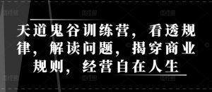 天道鬼谷训练营，看透规律，解读问题，揭穿商业规则，经营自在人生-沐风资源库
