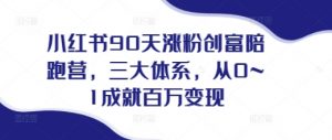 小红书90天涨粉创富陪跑营，​三大体系，从0~1成就百万变现，做小红书的最后一站-沐风资源库