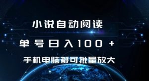 小说自动阅读 单号日入100+ 手机电脑都可 批量放大操作【揭秘】-沐风资源库